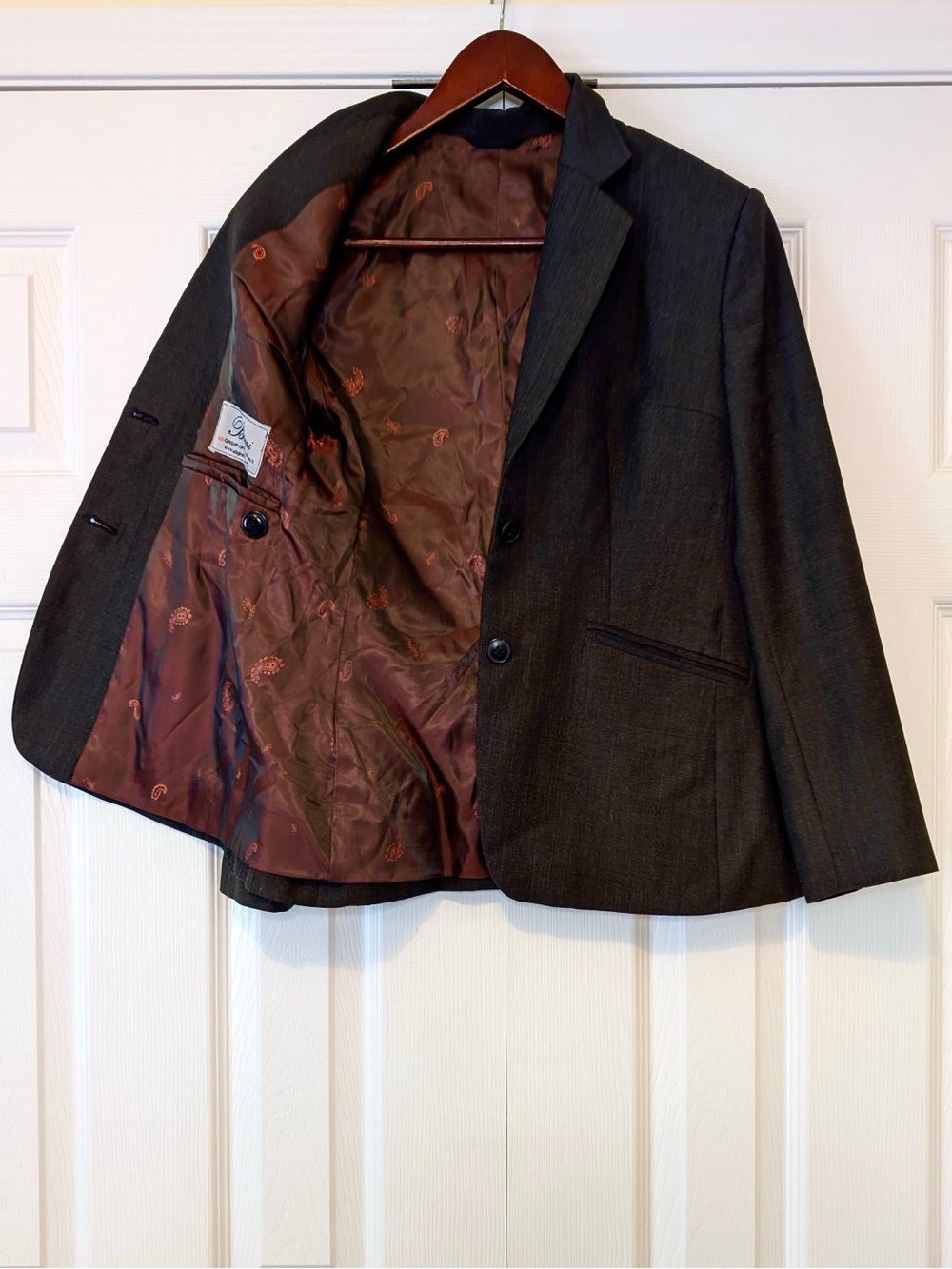 Vintage Brioni Blazer with Iridescent Colour Shifting Paisley Red Silver Lining